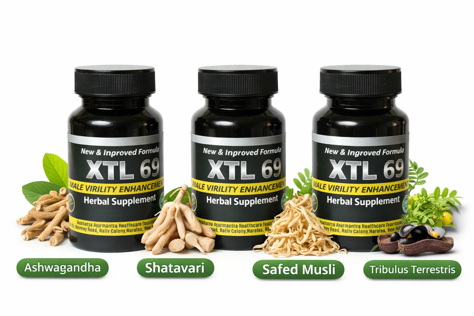XTL69 herbal vitality capsules with natural ingredients for men's energy and stamina support