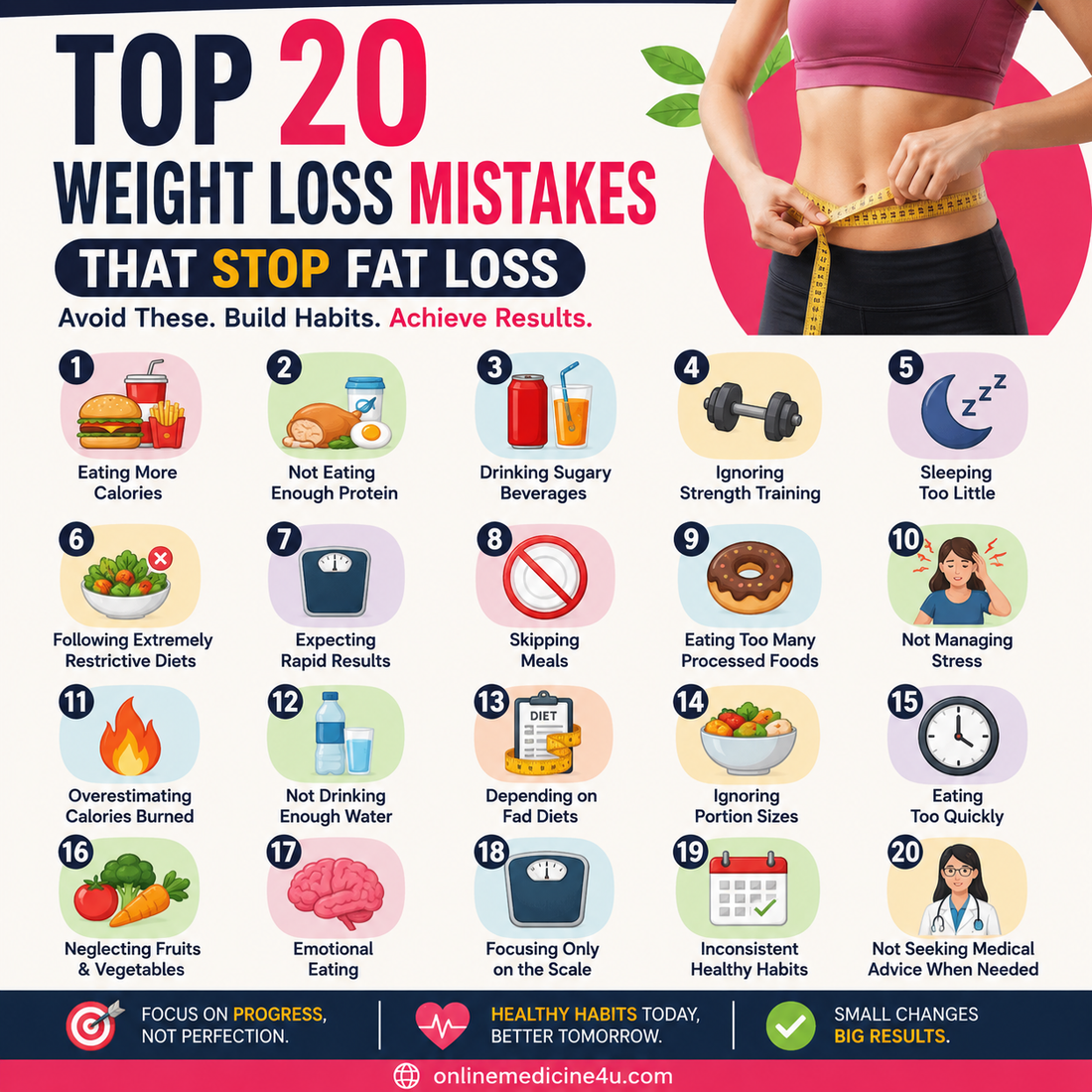 Top 20 Weight Loss Mistakes That Stop Fat Loss | USA & UK Guide