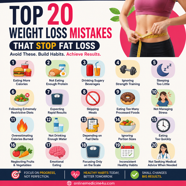 Top 20 Weight Loss Mistakes That Stop Fat Loss | USA & UK Guide
