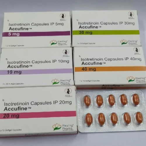 Accufine Isotretinoin Capsules 5mg 10mg 20mg 30mg 40mg for severe acne treatment in USA and UK