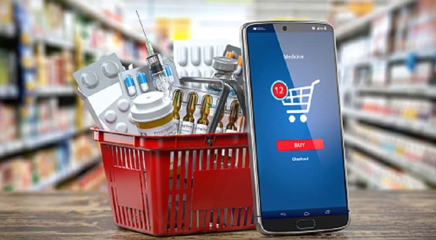 digital healthcare concept for buying medicines safely online USA
