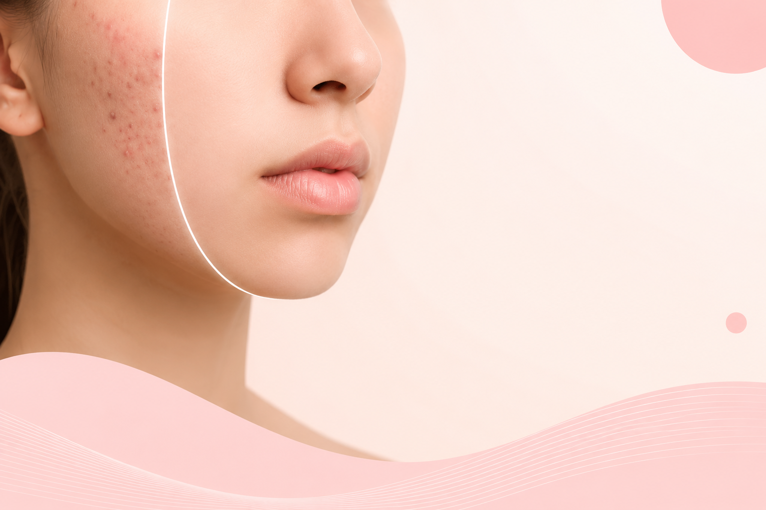 Before and after acne treatment skincare image USA and UK