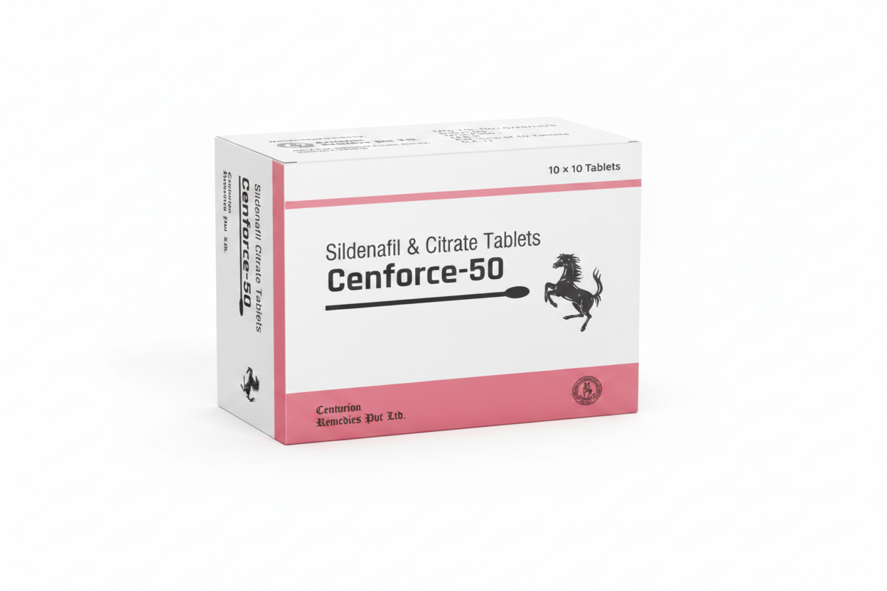 Cenforce 50mg Sildenafil Citrate tablets for erectile dysfunction treatment, stronger erections and improved men's sexual health support USA UK.