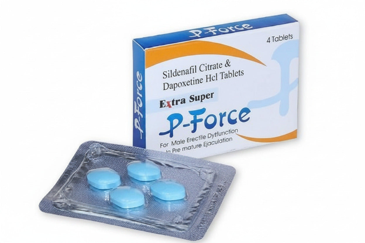 Extra Super P Force 200mg Sildenafil Citrate and Dapoxetine tablets for erectile dysfunction and premature ejaculation