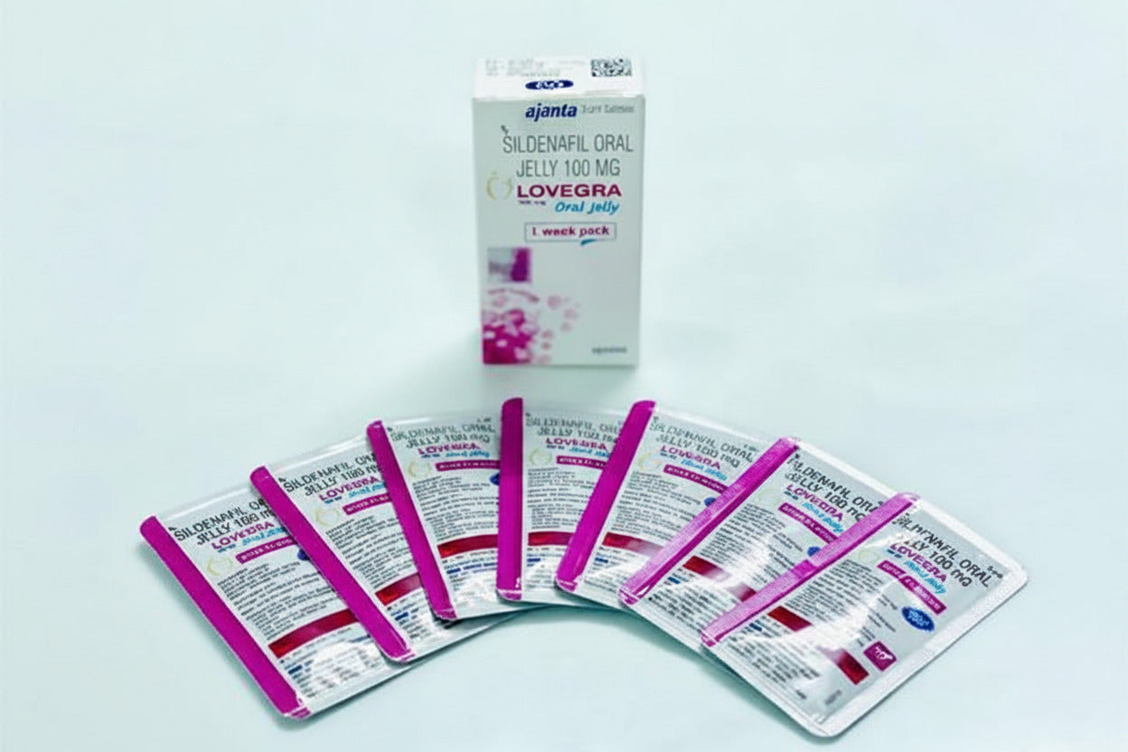 Buy Lovegra 100mg Oral Jelly for women online, Sildenafil Citrate oral jelly designed to support female sexual wellness, intimacy enhancement, and convenient administration in the USA and UK.