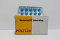 Poxet 60mg Dapoxetine tablets product packaging for premature ejaculation treatment information and adult men’s sexual health.