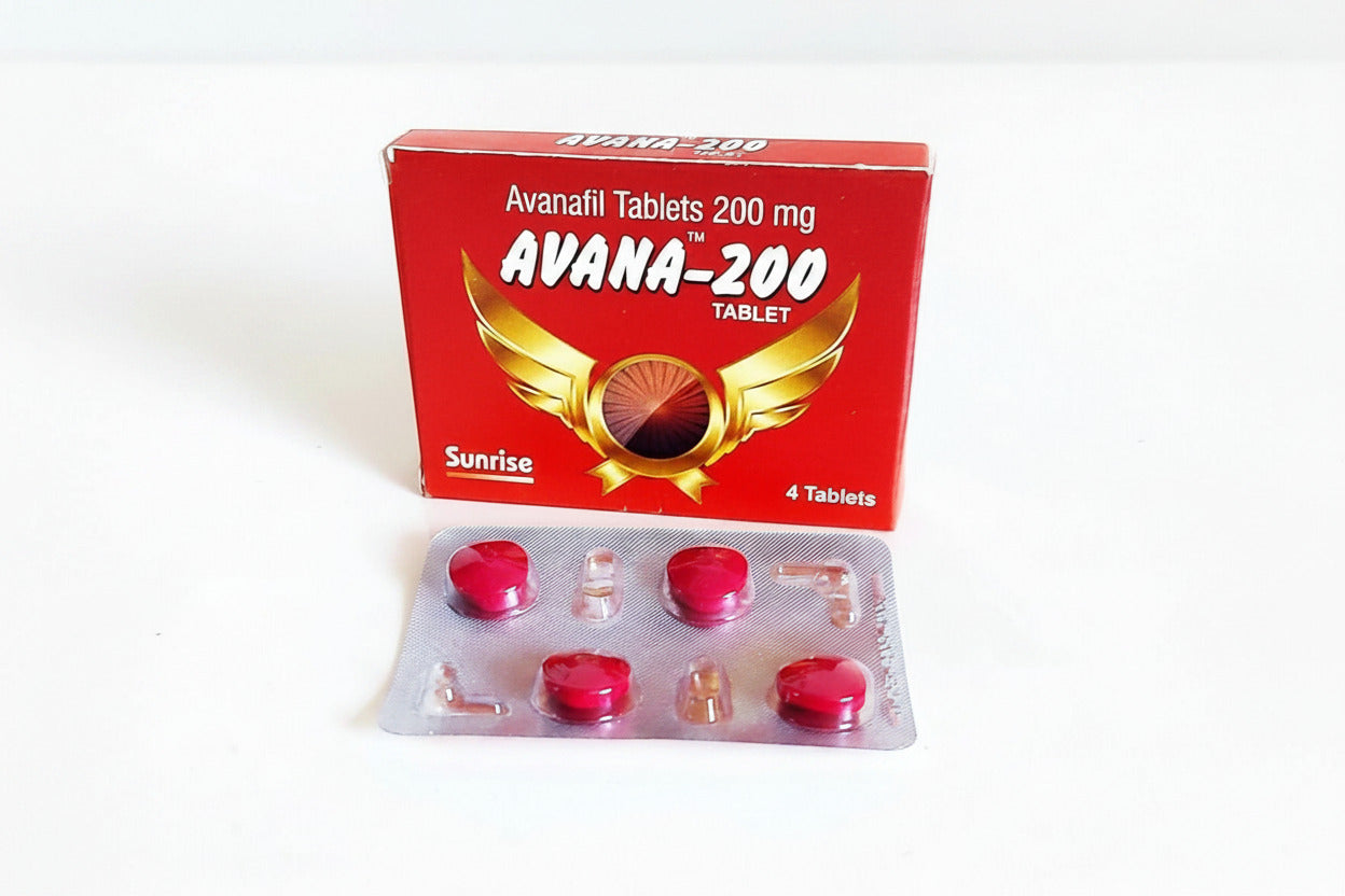 "Avana 200mg avanafil tablets for erectile dysfunction treatment in adult men, supporting sexual performance and men's health in the USA and UK."