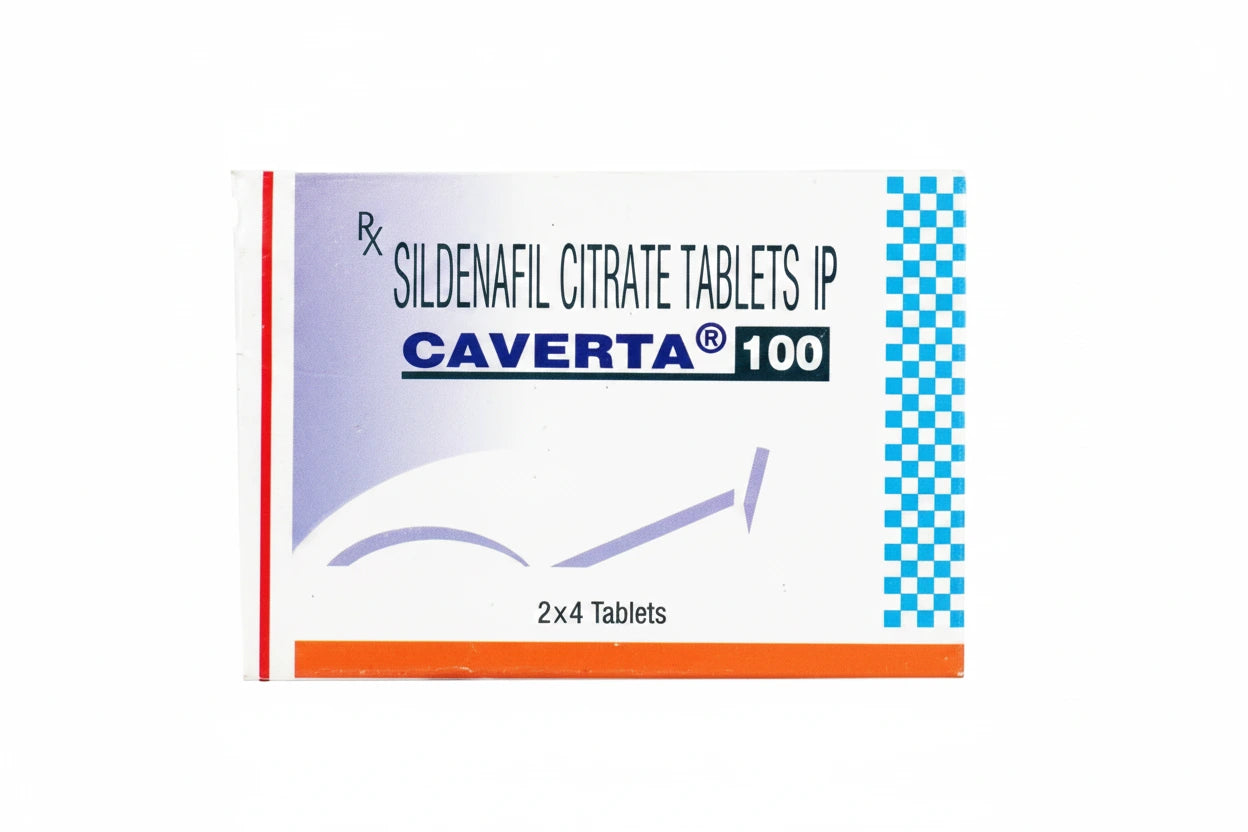 Caverta 100mg sildenafil tablets for erectile dysfunction treatment enhancing blood flow and improving male sexual performance